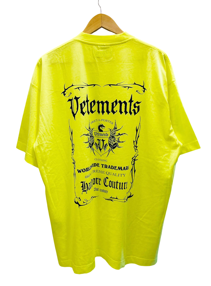 VETEMENTS T-shirt ネオンイエロー 購入お値下 hipomoto.com