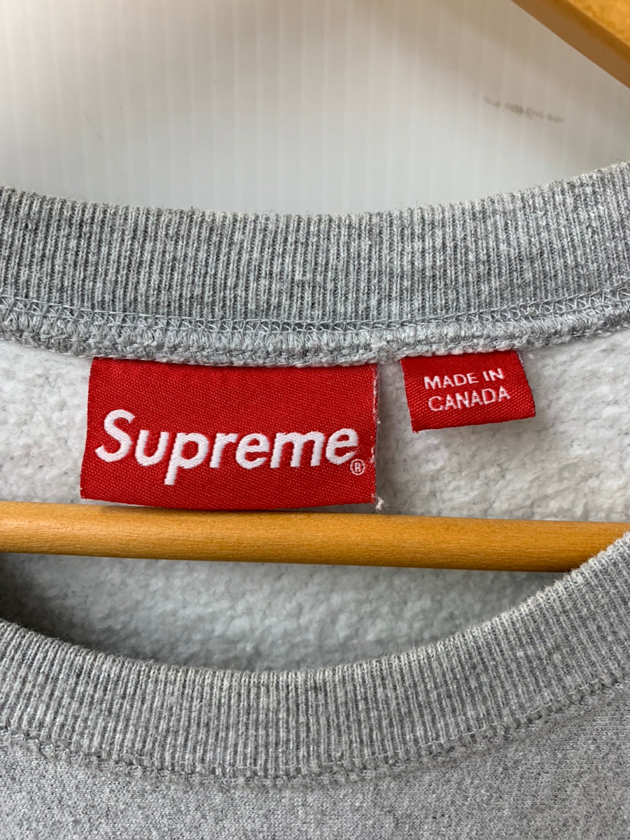 シュプリーム SUPREME ボックス ロゴ Box Logo クルーネック プルオーバー トレーナー スウェット 刺繍 グレー Mサイズ  201MT-1375