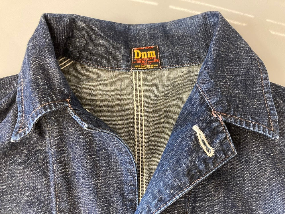 ドゥニーム DENIME 旧ドゥニーム DNM-J カバーオール オリゾンティ期 インディゴ ネイビー系 ジャケット ボタン Made in  JAPAN サイズ38 ジャケット 無地 ネイビー 101MT-740