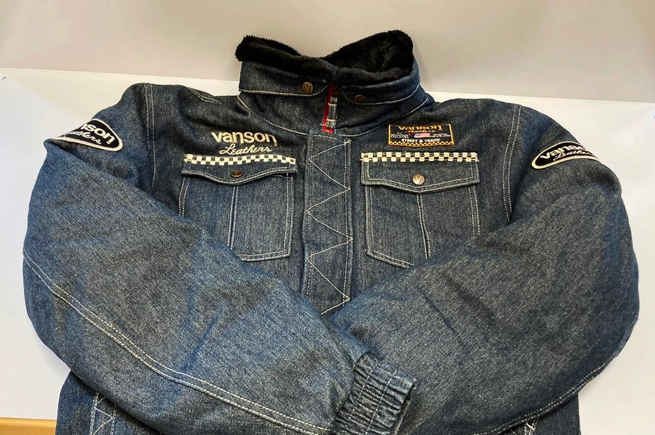 バンソン VANSON DENUM COVERALL デニムカバーオール オーバーオール つなぎ 防寒 インディゴカラー VS15112W  つなぎ・オーバーオール ワンポイント ネイビー 3Lサイズ 2XL 101MB-327