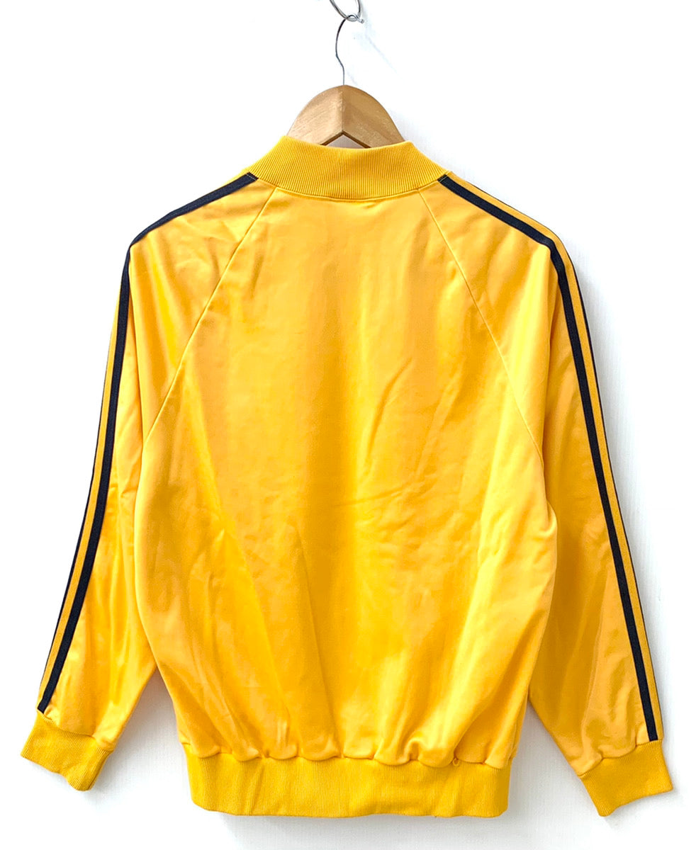 アディダス adidas ジャージ ジップアップ 80s 80年代 トレフォイルロゴ 銀タグ USA製 ジャケット 刺繍 オレンジ Mサイズ  201MT-865