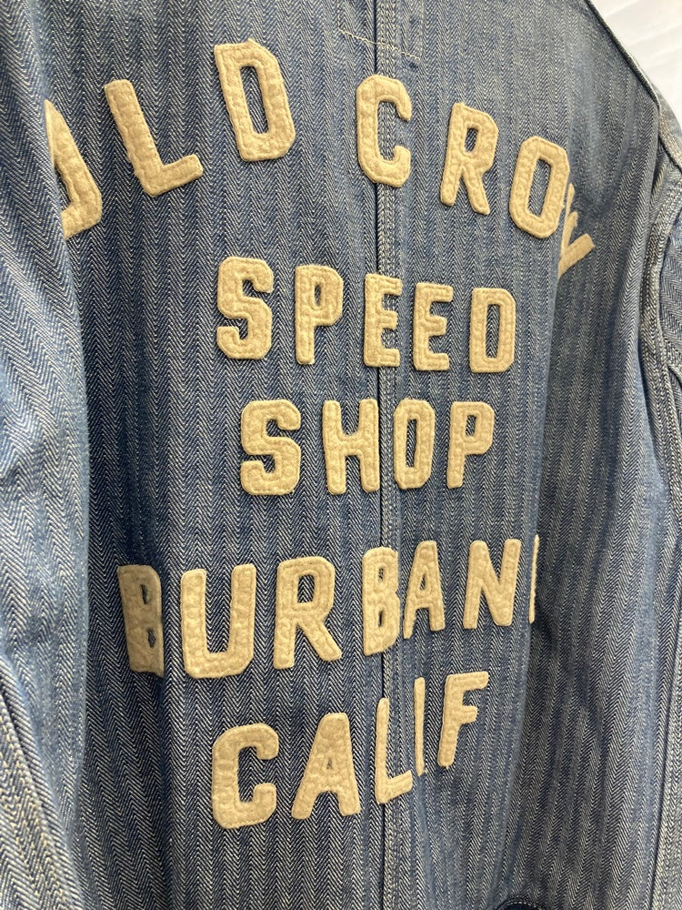 グラッドハンド GLAD HAND オールドクロウ OLD CROW Speed Shop Coat Middle スピードショップコート ミドル丈  インディゴブルー系 羽織 ジャケット 上着 OCW-18-SS-02 XL ジャケット 刺繍 ブルー LLサイズ 101MT-1368