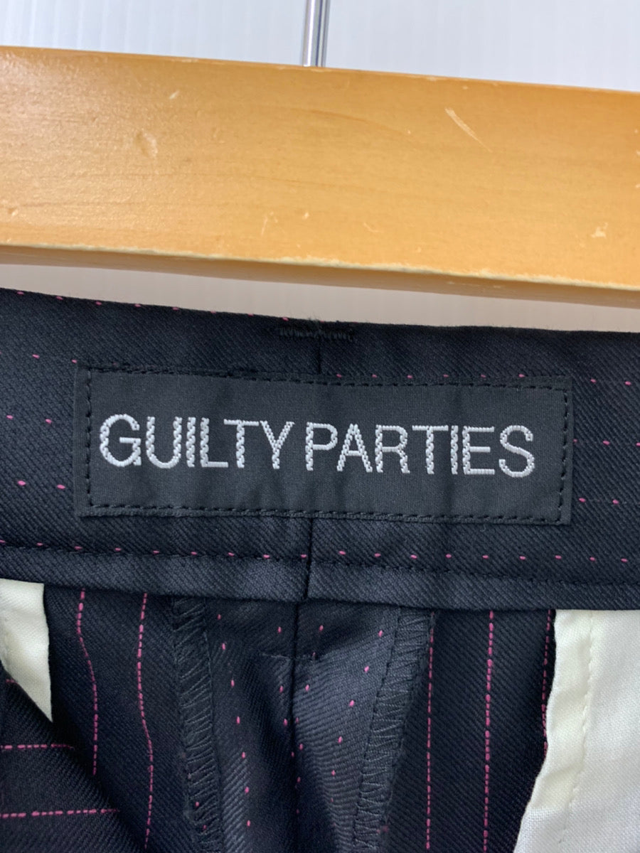 ワコマリア WACKO MARIA ドメール DORMEUIL GUILTY PARTIES ウール ハーパン ショート スラックス ドット柄  ハーフパンツ ストライプ ブラック Lサイズ 201MB-224