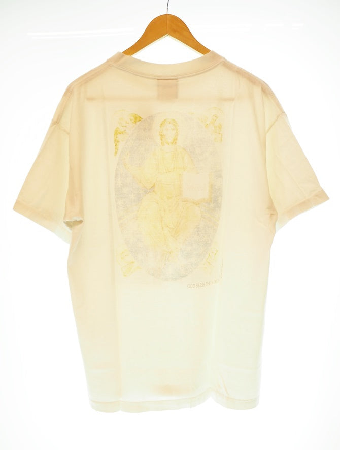 セントマイケル SAINT Mxxxxxx SAINT MICHAEL HOLY MOTHER ショートスリーブTシャツ 聖母マリア イエス・キリスト  半袖カットソー トップス オートミール系カラー SM-A22-0000-007 Tシャツ プリント ホワイト Lサイズ 101MT-1019