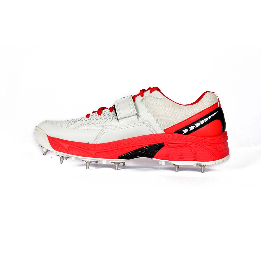 SEGA Reach Performance Spike Cricket Shoes White/Red