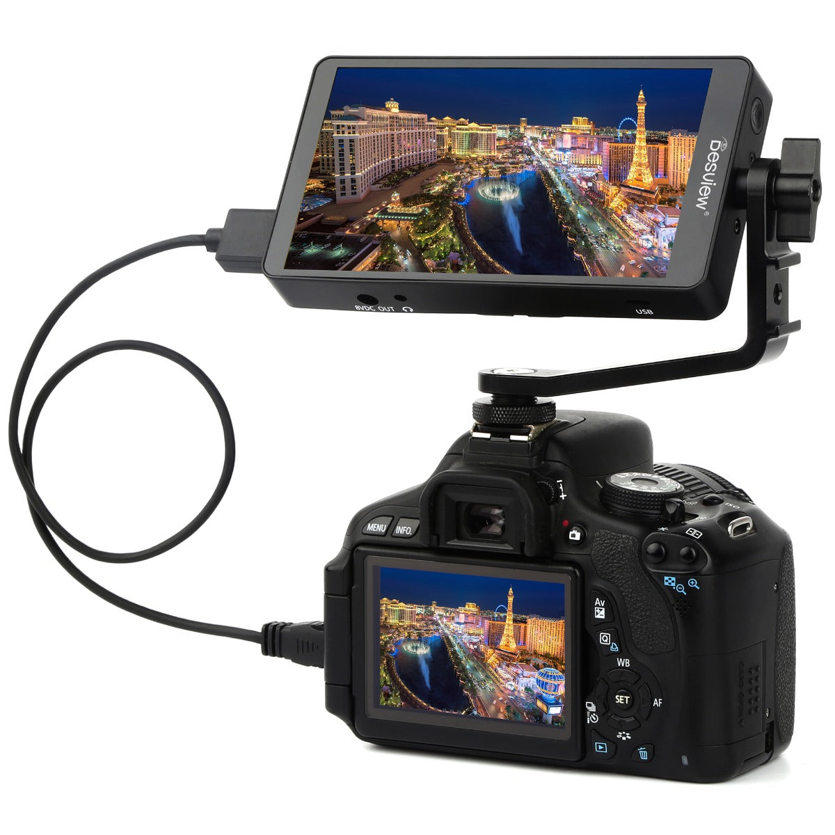 Desview S6 Plus Kamerahalterung Monitor an Kamera
