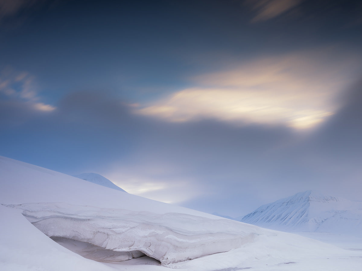 Arktisreise Langzeitbelichtung Schneegestöber