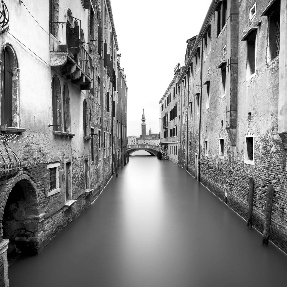 Schwarz-Weiß-Fotografie Innenstadt Venedig