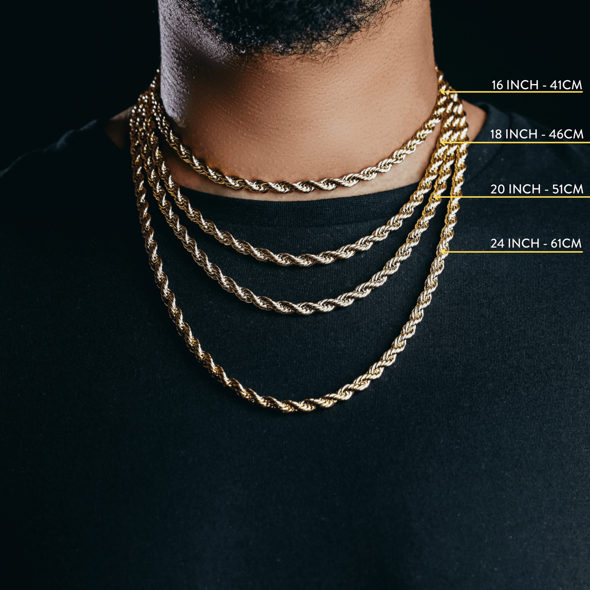 18in gold rope chain