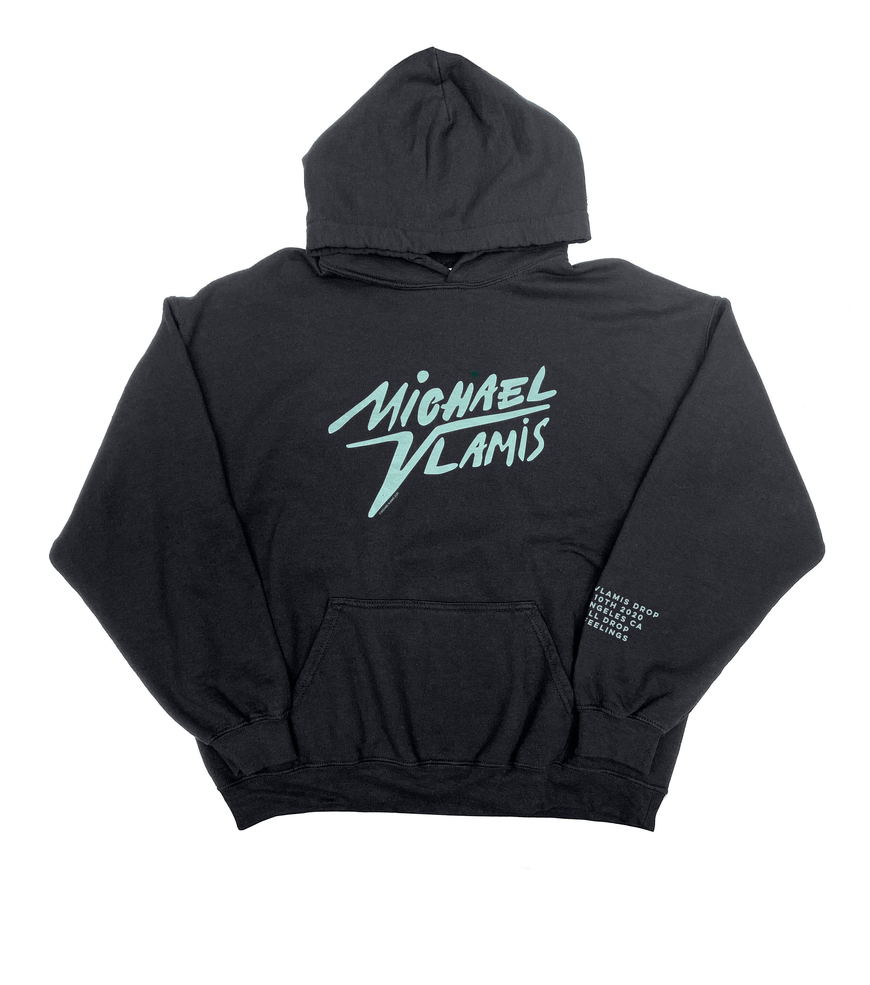 MICRO VLAMIS SIGNATURE HOODIE BLACK IN TURQUOISE