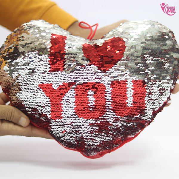 Sequin Heart Shape Pillow (4391082623010)