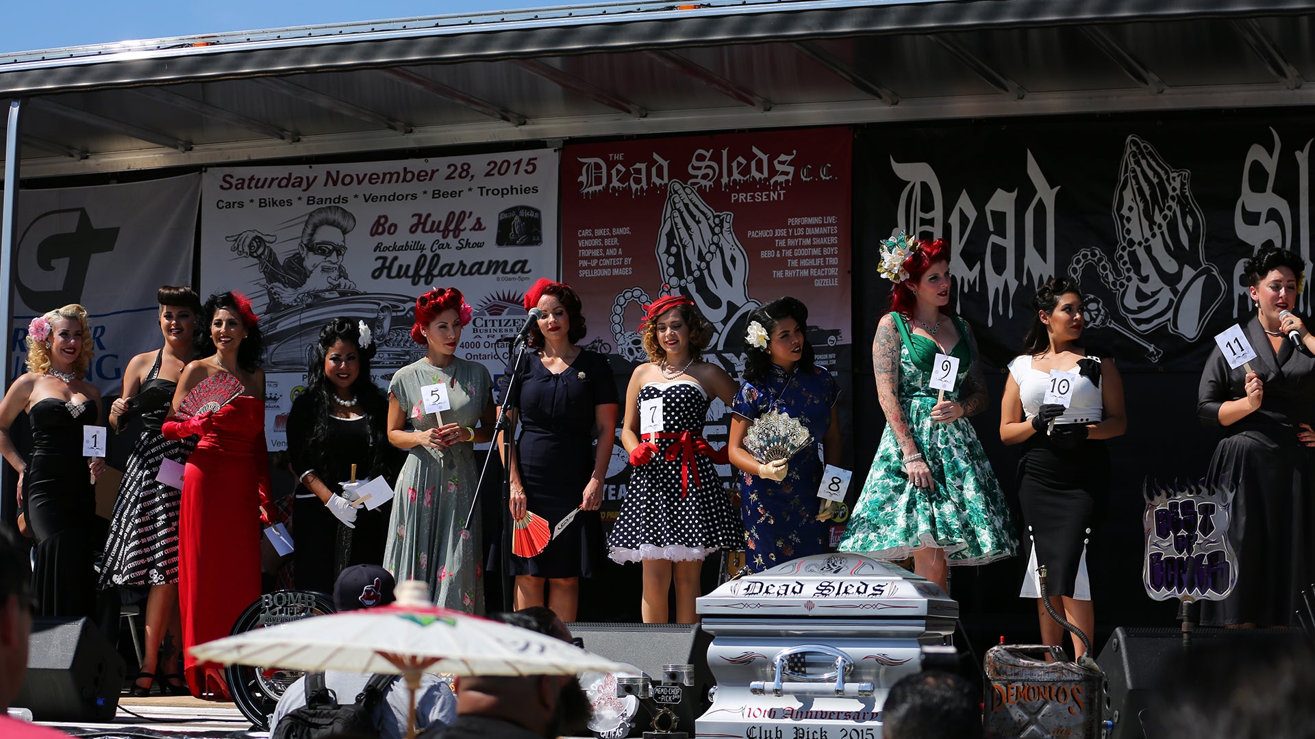 Pin Up Girl Contestants Dead Sleds Car Show Anniversary