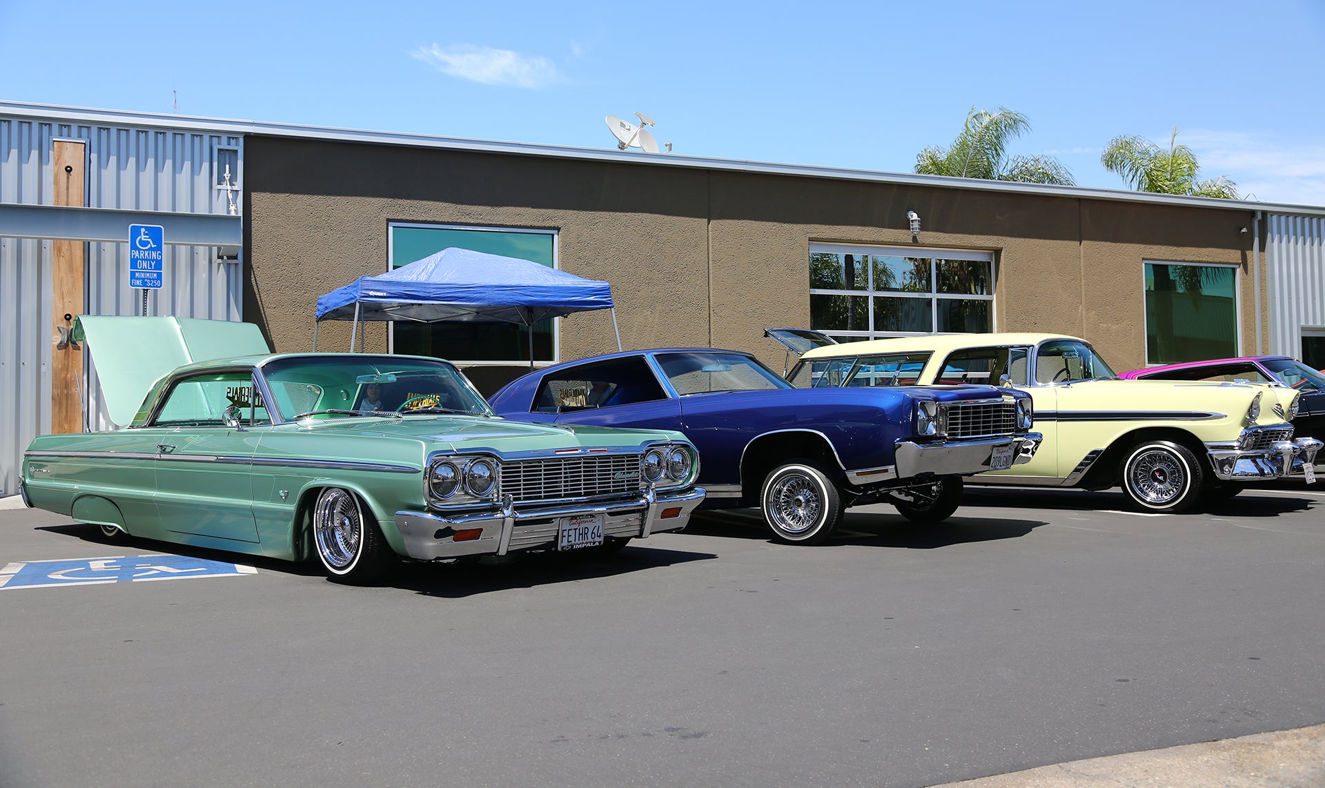 Lowriders lined up at Legacy show