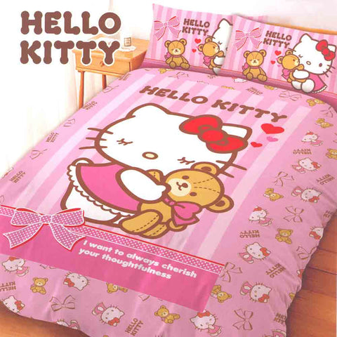 Picture of Hello Kitty 4 Piece Double Bedding Set: Teddy Bear