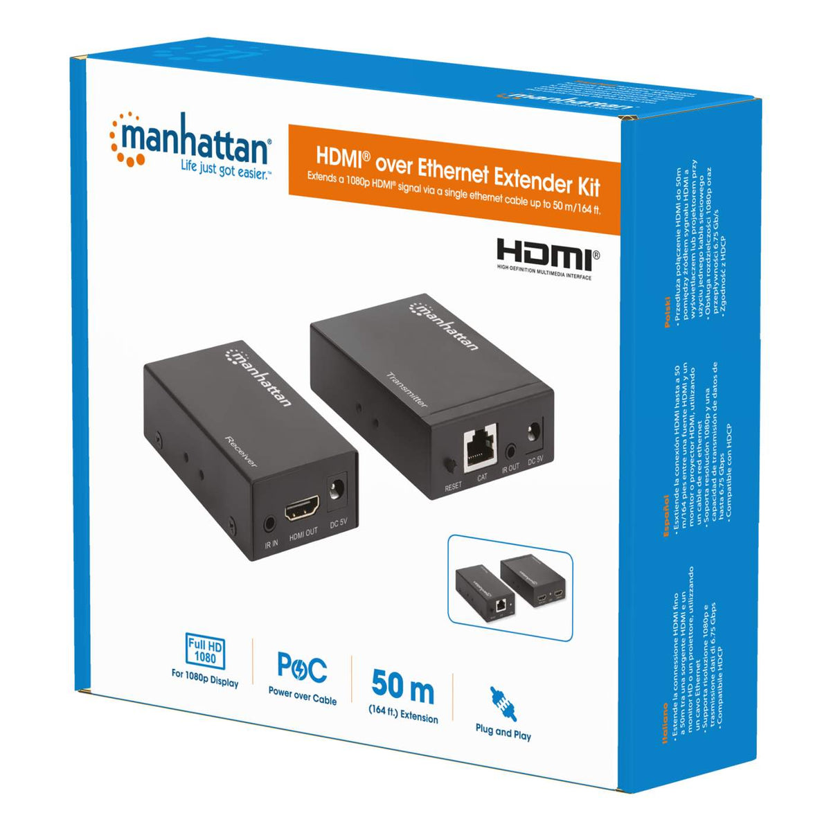 Manhattan 1080p over Ethernet Extender Kit