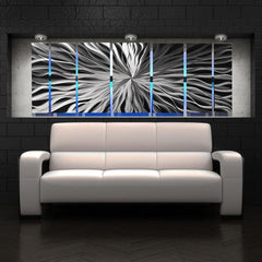 Lighted Wall Art Panels Above Couch