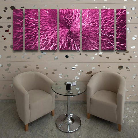 pink large metal wall art