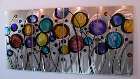 Wild Flowers Metal Wall Art Purple