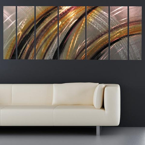 neutral metal panel wall art contemporary