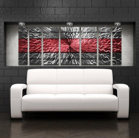 Red Infinity Abstract Metal Wall Art