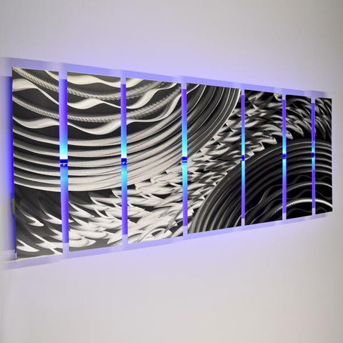 Blue Wall Art With Lights