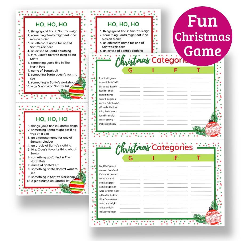 Printable Christmas Scattergories Game - 60 Categories! – The Savvy Sparrow