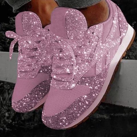 purple glitter tennis shoes