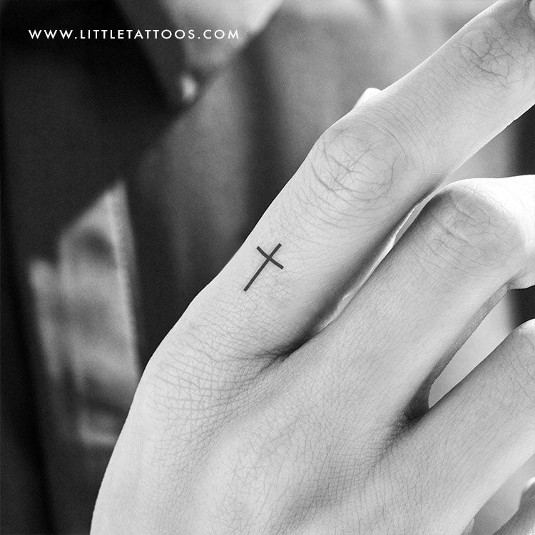 Small Minimalist Cross Temporary Tattoo - Set of 3 – Little Tattoos