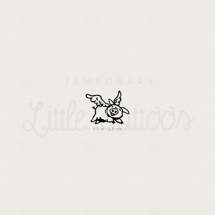 Small Flying Pig Temporary Tattoo - Set of 3 – Little Tattoos