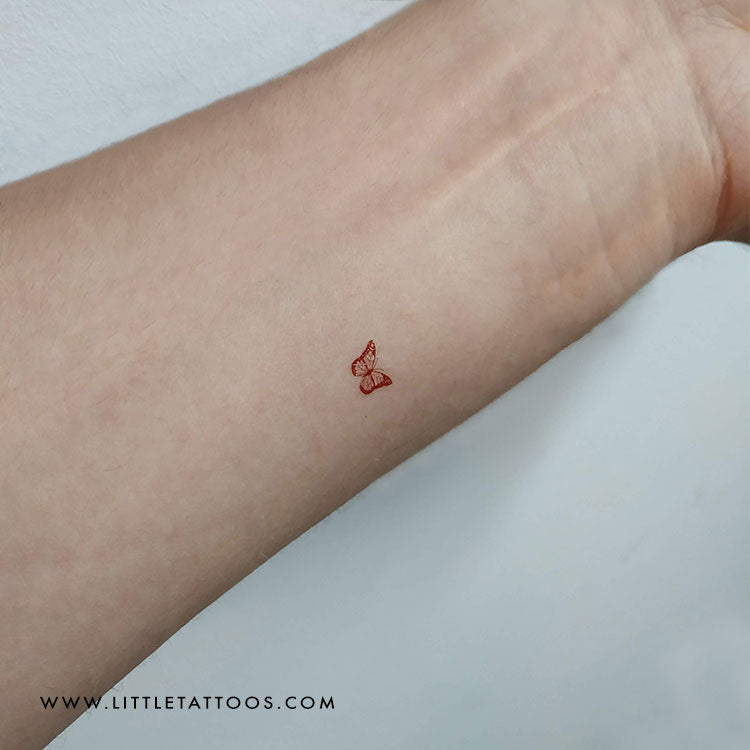 at tilføje Følelse Amerika Red Butterfly Temporary Tattoo - Set of 3 – Little Tattoos