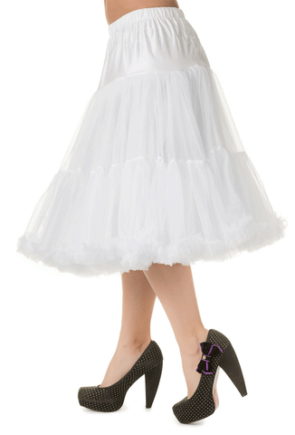 Banned Rockabilly Petticoat White 27 inch Crinoline