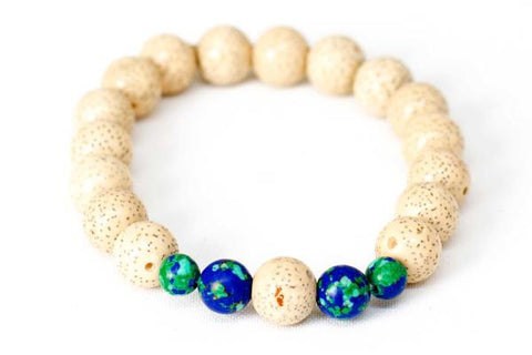 Lotus Azurite Wrist Mala