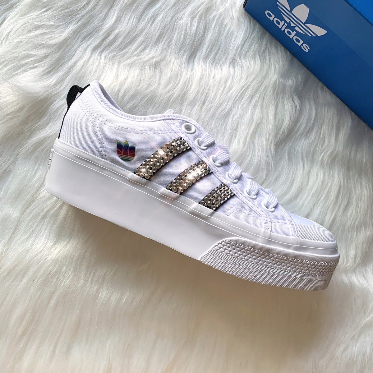 adidas platform sneakers white