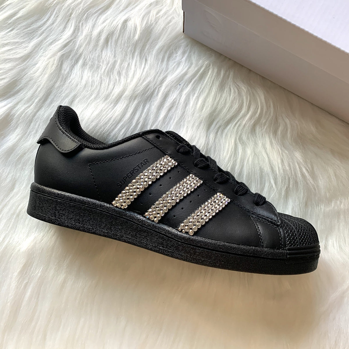 Swarovski® Adidas Superstar Custom Shoes Black – Shop Luminous Couture