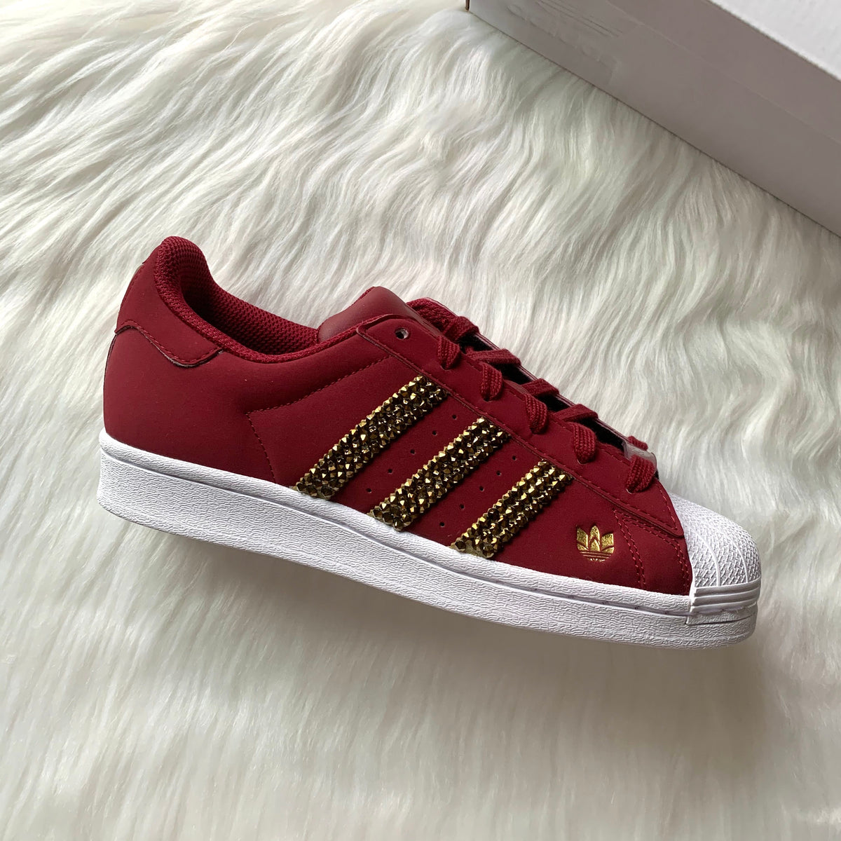maroon and gold adidas shoes