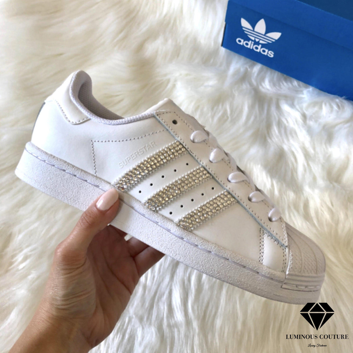 Swarovski® Adidas Superstar Custom Shoes White – Shop Luminous Couture