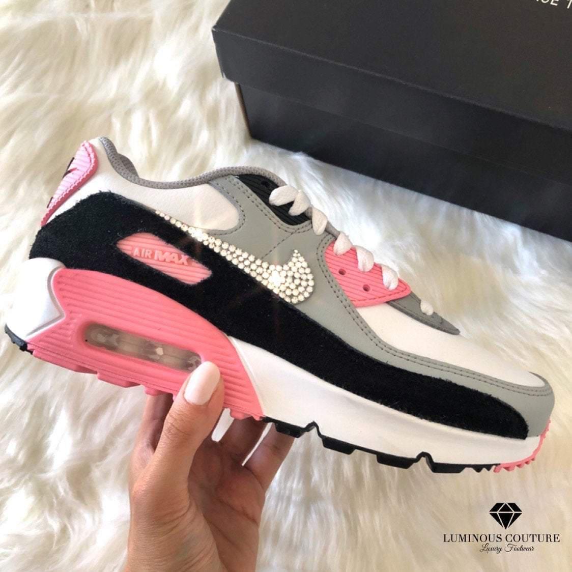 Nike Air Max 90 Custom Shoes Black/Pink 