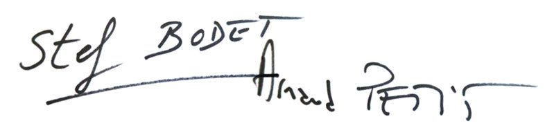 Stéphanie Bodet and Arnaud Petit signature