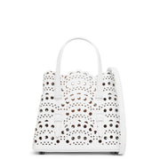 Mina 16 white leather tote bag
