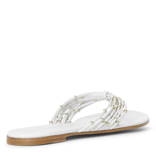 white flat thong sandals