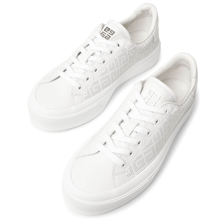 City sport white leather sneakers
