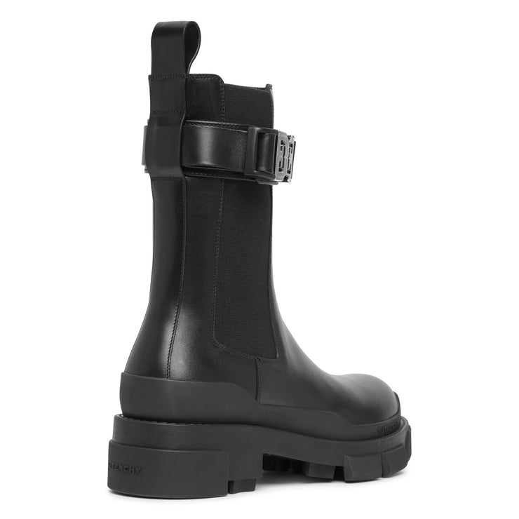 Terra black leather chelsea boots