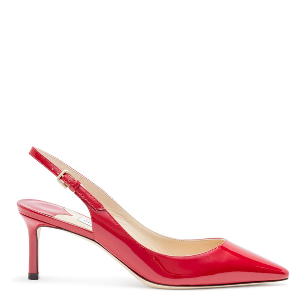 red patent slingback heels
