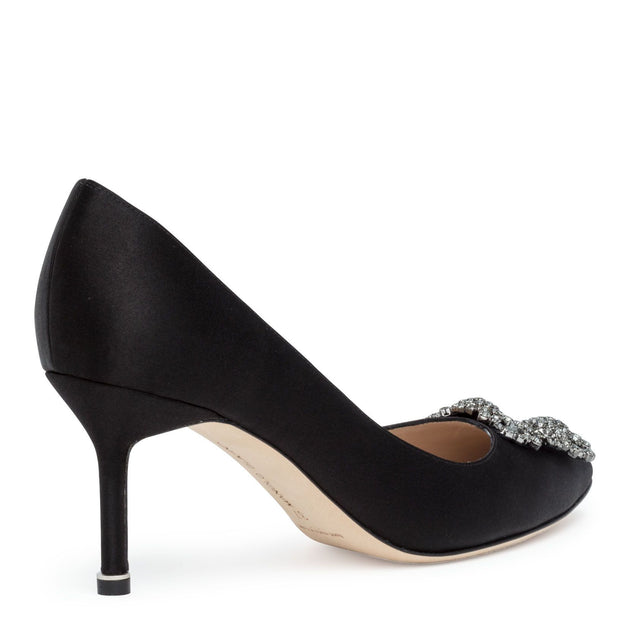 manolo blahnik black satin