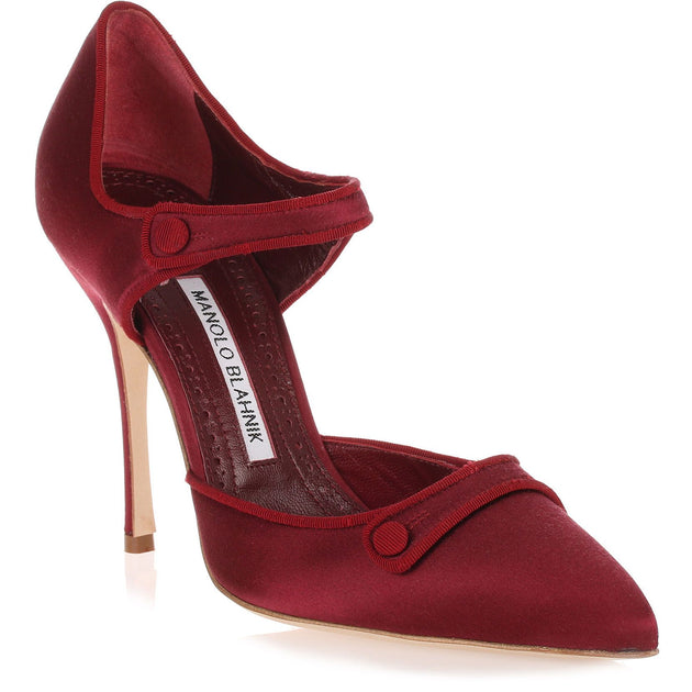 manolo blahnik burgundy shoes