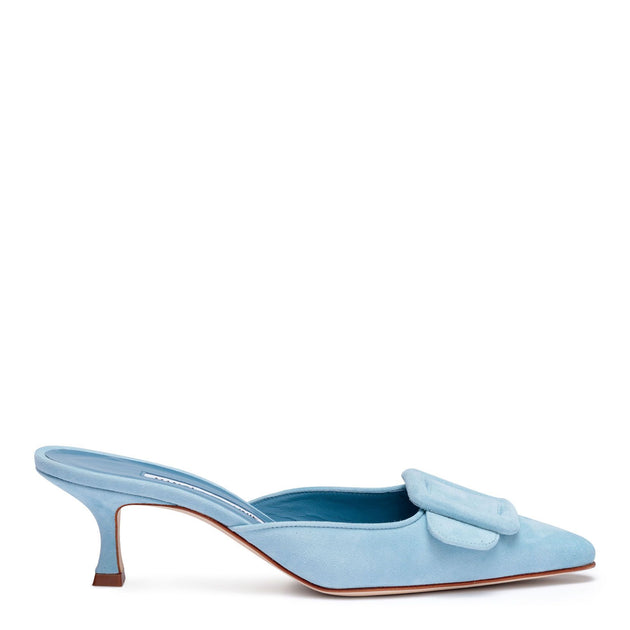 light blue mule shoes