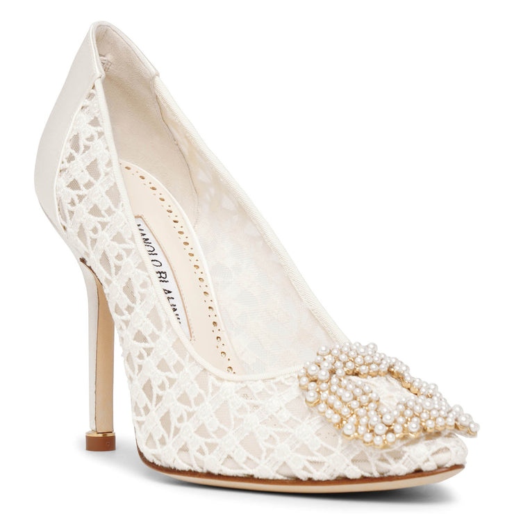 Hangisi 105 white lace pumps