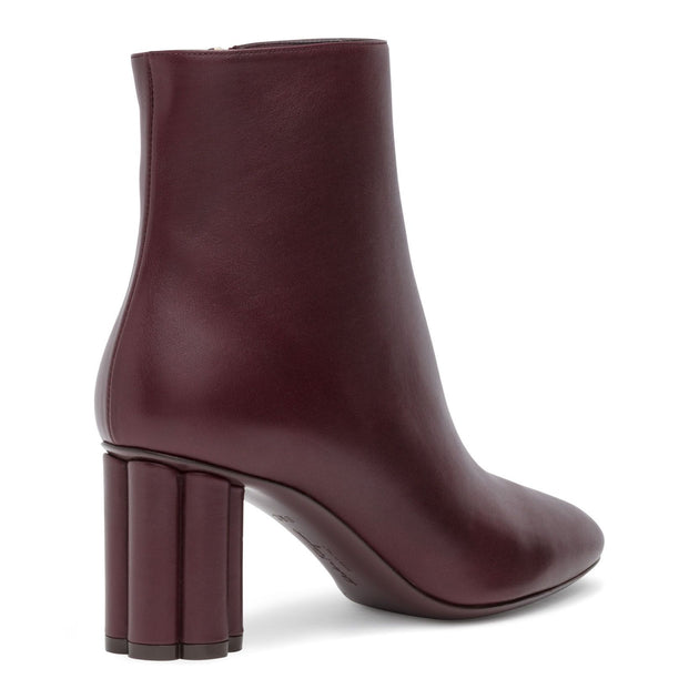 burgundy booties leather