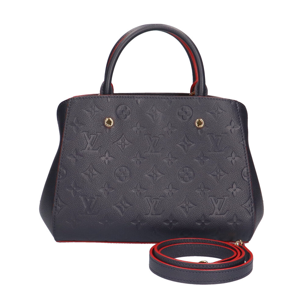 ルイヴィトン LOUIS VUITTON モンテーニュBB モノグラムアンプラント ハンドバッグ モノグラムアンプラント マリーヌルージュ レディース  中古