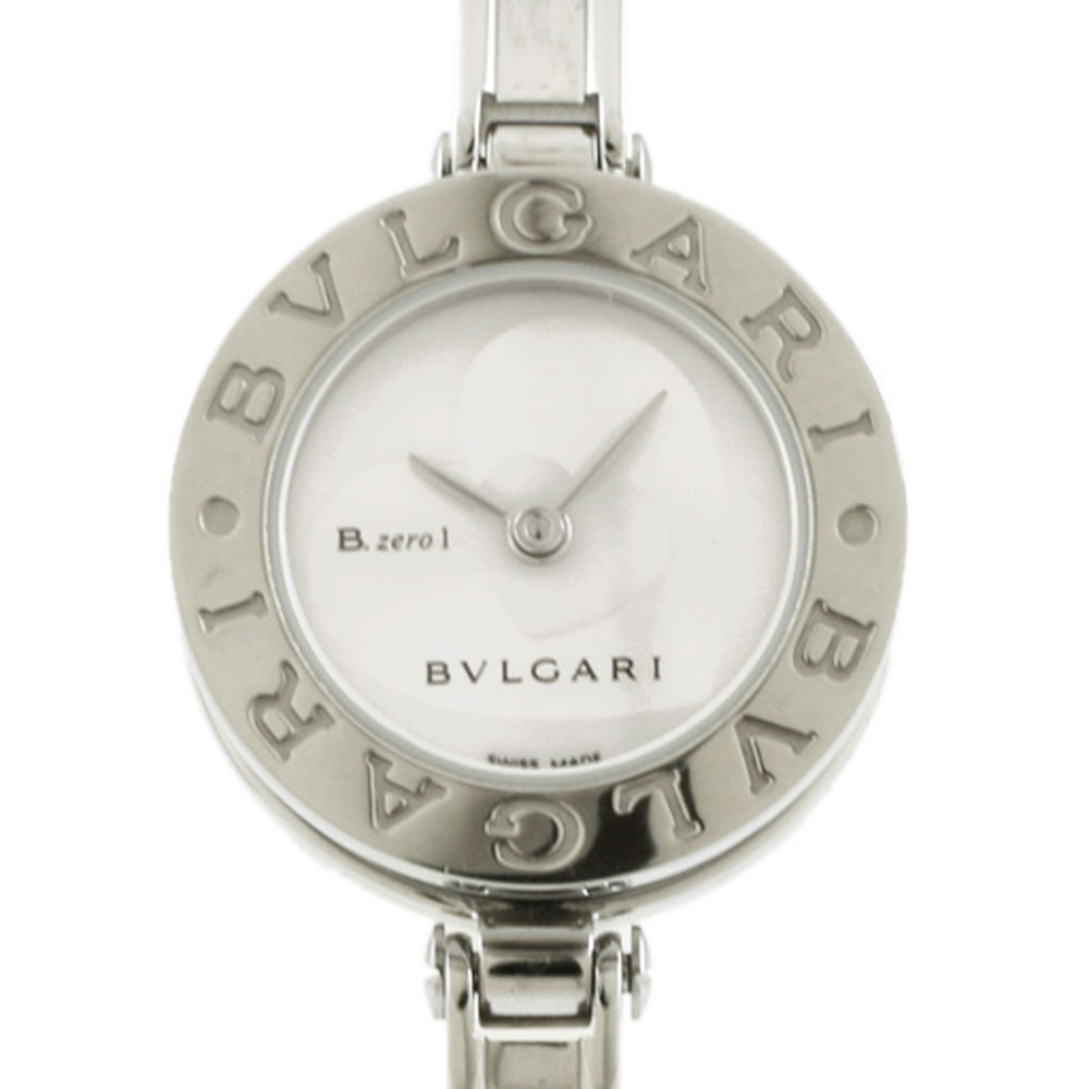 【中古】 ブルガリ BVLGARI SS 腕時計 エレガント ブレスレット バングル B-ZERO1 ダブルハート ステンレススチール BZ 22S  シルバー ホワイト レディース【BIM】